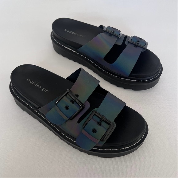 Madden Girl Shoes Madden Girl Sz Dizzy Chunky Platform Buckle Slide